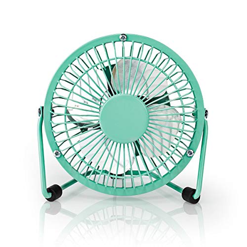 NEDIS Tischventilator | USB Angetrieben | Durchmesser: 100 mm | 3 W | 1 Geschwindigkeit 1.00 m Türkis von NEDIS