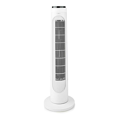 NEDIS Turmventilator - 3-Geschwindigkeitsstufen - Oszillation - 50 W - Fernbedienung - Schwarz/Weiss von NEDIS