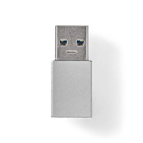 NEDIS USB-Adapter | USB 3.2 Gen 1 | USB-A Stecker | USB-Typ-C ™ Buchse | Vernickelt | Gerade | Aluminium | Silber | Verpackung mit Sichtfenster Silber von NEDIS