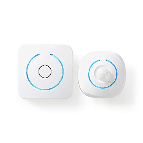 Nedis Bewegungsmelder Alarm - atteriebetrieben - 85 dB - Detektorreichweite 6 m - Weiss/Blau - 2 Stück von NEDIS