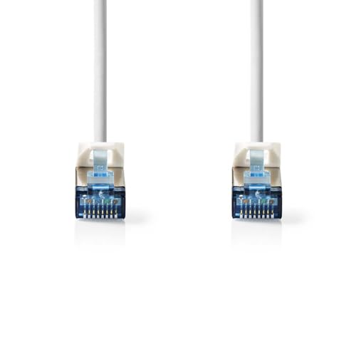 Nedis CAT6a-Netzwerkkabel - S/FTP - RJ45 Stecker - RJ45 Stecker - 15.0 m - Snagless - Rund - LSZH - Weiss - Label von NEDIS