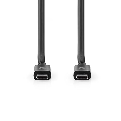 Nedis CCGB66020BK20 USB-Kabel - USB 4.0 Gen 2x2 - USB-C™ Stecker - USB-C™ Stecker - 240 W - 20 Gbps - Vernickelt - 2.00 m - Rund - PVC - Cyaan - Box von NEDIS