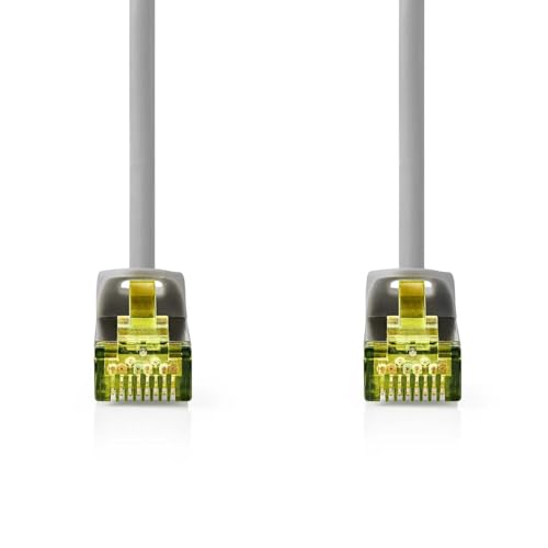 Nedis Cat 8.1-Netzwerkkabel - S/FTP - RJ45 Stecker - RJ45 Stecker - 0.25 m - Rund - LSZH - Grau - Label von NEDIS