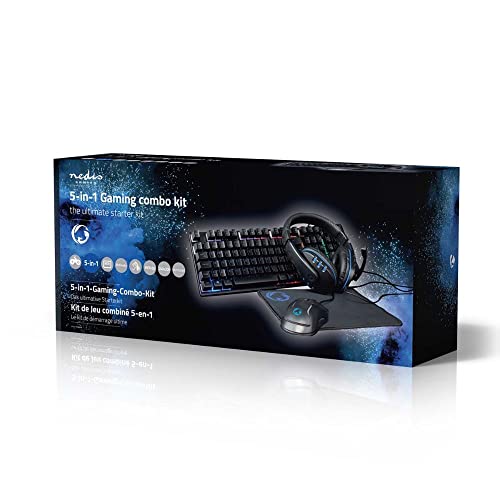 NEDIS Gaming Combo Kit - 5-in-1 - Tastatur, Headset, Maus und Mauspad - Schwarz - QWERTY - ND-Layout NEDIS Gaming Combo Kit - 5-in-1 - Tastatur, Headset, Maus und Mauspad - Schwarz - QWERTY - ND-Layout von NEDIS