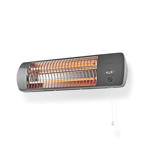 Nedis HTBA10GY Badezimmer-Heizung - 1200 W - Verstellbares Thermostat - 2 Wärme Modes - X4 - Grau von NEDIS