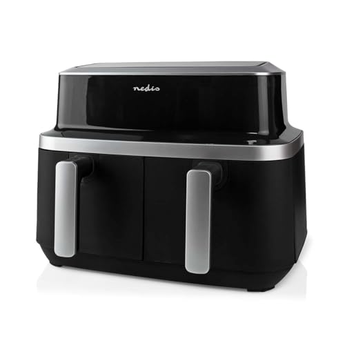 Nedis Heißluft Friteuse - 2x4.2 l - Timer: 60 min - Anzahl voreingestellter Programme: 10 - Digital, Schwarz Nedis Heißluft Friteuse - 2x4.2 l - Timer: 60 min - Anzahl voreingestellter Programme: 10 - Digital, Schwarz von NEDIS