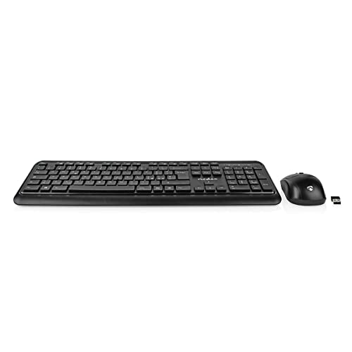 Nedis KBMCW100BKIT Maus und Tastatur-Set | Wireless | Maus- und Tastaturverbindung: USB | 800/1200 / 1600 DPI | Einstellbar DPI | QWERTY | IT-Layout von NEDIS