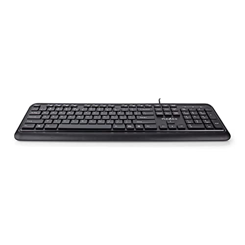 NEDIS Kabelgebundenes Keyboard - USB-A - Multimedia - QWERTY - US-Layout - Numerische Tastatur von NEDIS