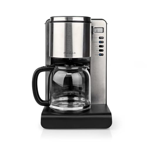 NEDIS Kaffeemaschine | Kaffeefilter | 1,5 L | 12 Tassen | Warmhaltefunktion | Einschalt-Timer | LCD-Bildschirm | Uhrfunktion | Aluminium/Schwarz NEDIS Kaffeemaschine | Kaffeefilter | 1,5 L | 12 Tassen | Warmhaltefunktion | Einschalt-Timer | LCD-Bildschirm | Uhrfunktion | Aluminium/Schwarz von NEDIS