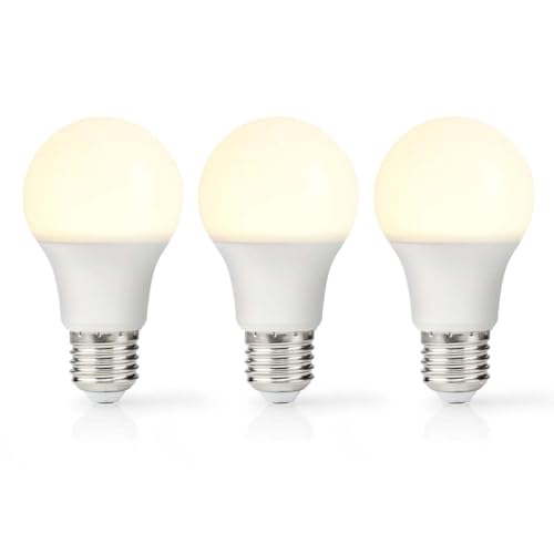 Nedis LBE27A602P3 LED-Lampe E27 | A60 | 8.5 W | 806 lm | 2700 K | Warmweiss | 3 Stück von NEDIS