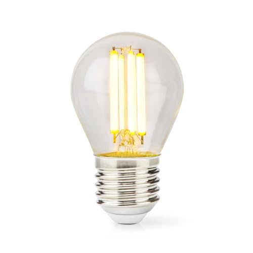 Nedis LBFE27G453 LED-Filament-Lampe E27 | G45 | 7 W | 806 lm | 2700 K | Warmweiss | Anzahl der Lampen in der Verpackung: 1 Stück von NEDIS