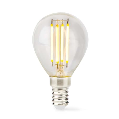 Nedis LED-Filament-Lampe E14 | G45 | 4.5 W | 470 lm | 2700 K | Dimmbar | Warmweiss | 1 Stück | Klar von NEDIS