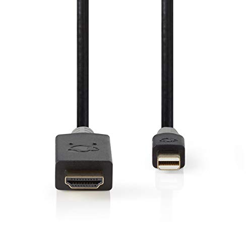 Mini Displayport-Kabel - DisplayPort 1.4 - Mini DisplayPort Stecker - HDMI Stecker - 48 Gbps - Vergoldet - 2.00 m - Rund - PVC - Anthrazit - Verpackung mit Sichtfenster von NEDIS