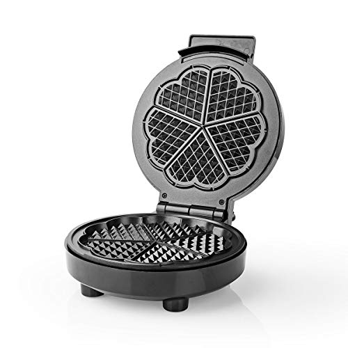 Waffeleisen - 5 Heart shaped waffles - 19 cm - 1000 W - Automatischer Temperaturkontrolle - Aluminium/Kunststoff von NEDIS