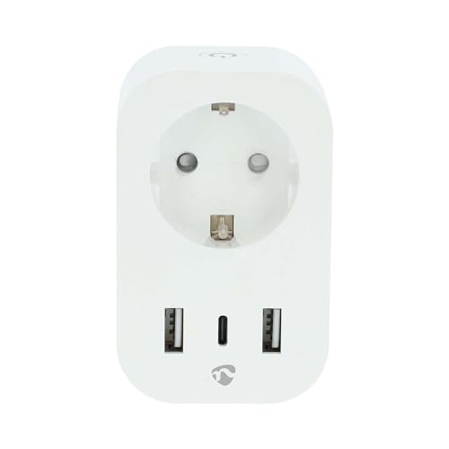 Nedis SmartLife Smart Stecker - Wi-Fi - Leistungsmesser - 3680 W - Type F (CEE 7/7) / 1x USB-C / 2x USB - 0-55 °C - Android/IOS - Weiss - 1 Stück von NEDIS