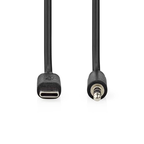 Nedis USB-C Adapter - USB 2.0 - USB-C Stecker - 3.5 mm Stecker - 1.00 m - Rund - Vernickelt - Schwarz - Label von NEDIS