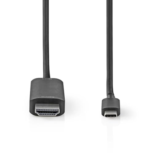 Nedis USB-C Adapter - USB 3.2 Gen 1 - USB-C Stecker - HDMI Stecker - 4K@60Hz - 1.00 m - Rund - Vernickelt - PVC - Schwarz - Label von NEDIS