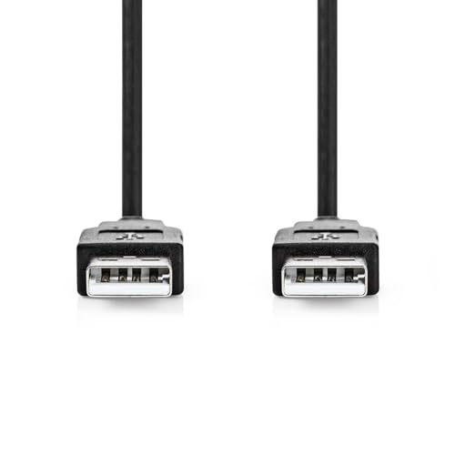 Nedis USB-Kabel - USB 2.0 - USB-A Stecker - USB-A Stecker - 480 Mbps - Vernickelt - 2.00 m - Rund - PVC - Schwarz - Label von NEDIS