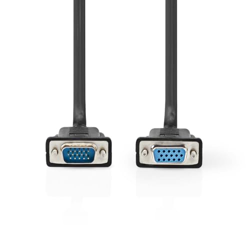 Nedis VGA-Kabel - VGA Stecker - VGA Buchse - Vernickelt - Maximale Auflösung: 1280x800-2.00 m - Rund - ABS - Schwarz - Label von NEDIS