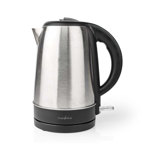 Wasserkocher - 1.7 l - Edelstahl - Aluminium/Schwarz - Um 360 Grad drehbar - Verdecktes Heizelement - Strix Controller - Boil-dry protection von NEDIS