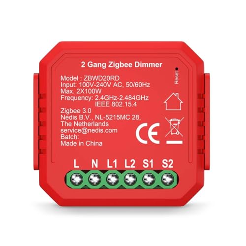 Nedis ZBWD20RD SmartLife Power Switch Zigbee 3.0-2x100 W-Terminal Anschluß-App erhältlich für: Android/IOS, 200 W, Red, 17.00 Nedis ZBWD20RD SmartLife Power Switch Zigbee 3.0-2x100 W-Terminal Anschluß-App erhältlich für: Android/IOS, 200 W, Red, 17.00 von NEDIS