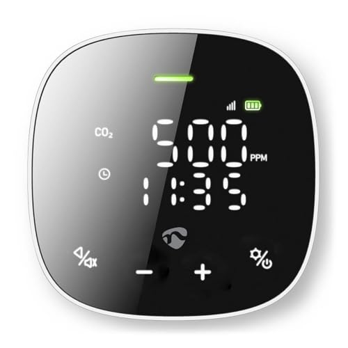 SmartLife Luftqualitätsmonitor - Wi-Fi - inkl. Display - Kohlendioxid (CO2) / Luftfeuchtigkeit/Temperatur - Android/IOS - Schwarz/Weiss von NEDIS