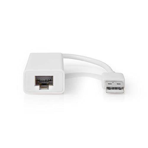 USB Network Adapter | USB 2.0 | 100 Mbps | USB-A Male | RJ45 Female | 0.20 m | Round | Gold Plated | Bare Copper | White | Envelope von NEDIS