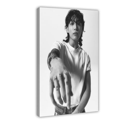 NEDOES BTS Jungkook-Poster, Leinwand, Poster, Wandkunst, Dekor, Bild, Gemälde für Wohnzimmer, Schlafzimmer, Dekoration, Rahmen-Stil, 20 x 30 cm von NEDOES