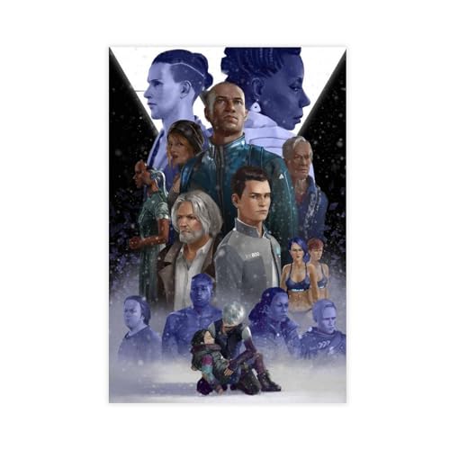 NEDOES Detroit Become Human Poster 5 Leinwand Poster Schlafzimmer Dekor Sport Landschaft Büro Zimmer Dekor Geschenk Unrahmen-Stil 40 x 60 cm von NEDOES