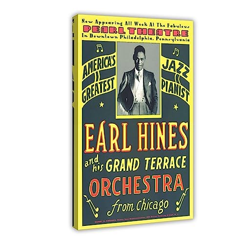 NEDOES EARL HINES, Jazz-Musik-Poster, Leinwand-Poster, Wandkunst, Dekordruck, Bild, Gemälde für Wohnzimmer, Schlafzimmer, Dekoration, Rahmenstil, 40 x 60 cm von NEDOES