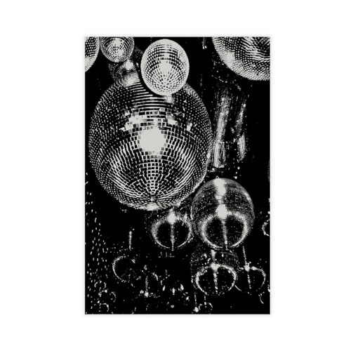 NEDOES Flippiges Discokugel-Poster der 70er-Jahre, Leinwand-Poster, Wandkunst, Dekordruck, Bild für Wohnzimmer, Schlafzimmer, Dekoration, ungerahmt, 30 x 45 cm von NEDOES