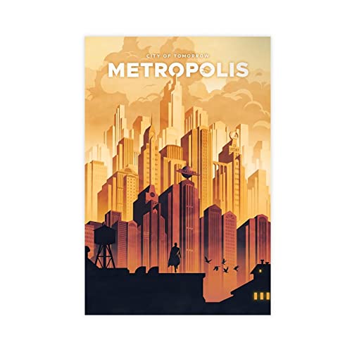 NEDOES Metropolis Reise-Poster, Stadt von morgen (1) Leinwand-Poster, Wandkunst, Dekordruck, Bild Gemälde für Wohnzimmer, Schlafzimmer, Dekoration, ungerahmt, 40 x 60 cm von NEDOES