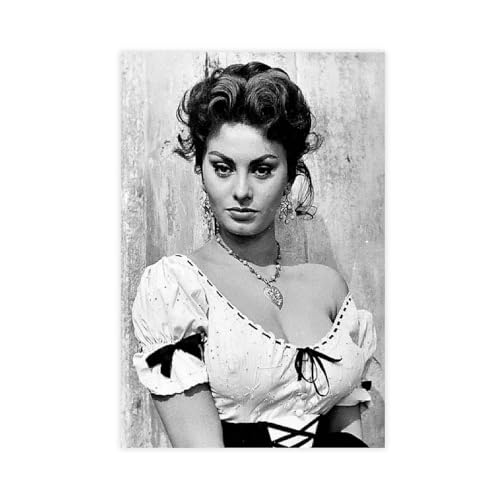 NEDOES Sophia Loren Filmposter auf Leinwand, Poster, Schlafzimmer, Dekoration, Sport, Landschaft, Büro, Raumdekoration, Geschenk, ungerahmt, 50 x 75 cm von NEDOES