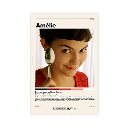 NEDOES The Romantic Comedy Amelie Leinwand-Poster, Wandkunst, Dekor, Bild, Gemälde für Wohnzimmer, Schlafzimmer, Dekoration, ungerahmt, 30 x 45 cm von NEDOES