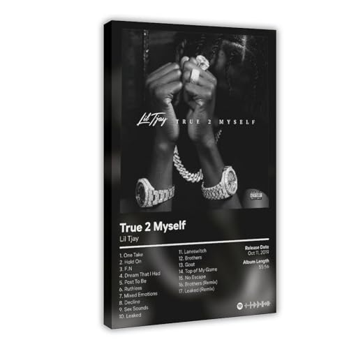 NEDOES True 2 Myself – Musikalbum-Poster, Leinwand, Poster, Schlafzimmer, Dekoration, Sport, Landschaft, Büro, Raumdekoration, Geschenk, Rahmen-Stil, 20 x 30 cm von NEDOES