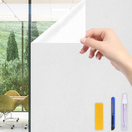 Fensterfolie Blickdicht,NEEMOSI Milchglasfolie Selbstklebend Fenster Sichtschutzfolie, Sichtschutz und UVchutz Sichtschutz Fenster, Wird in Büros und Badezimmern usw verwendet(Matt,60 * 400cm) von NEEMOSI