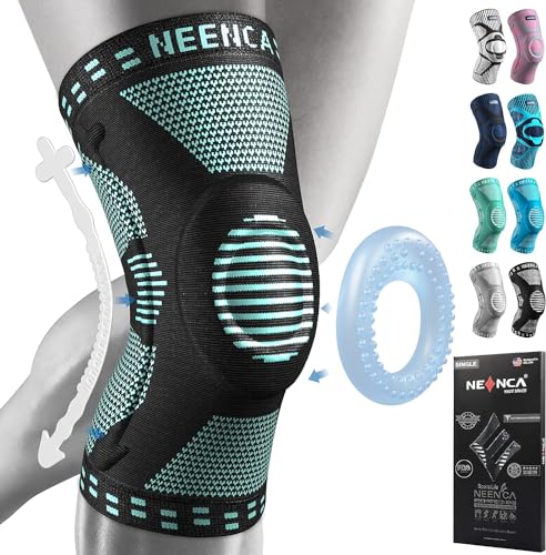 NEENCA Kniebandage mit Scharnier, Kniestütze mit seitlichen Stabilisatoren der Feststellräder für Männer & Frauen, Knieschoner für (Blau, 3XL) von NEENCA