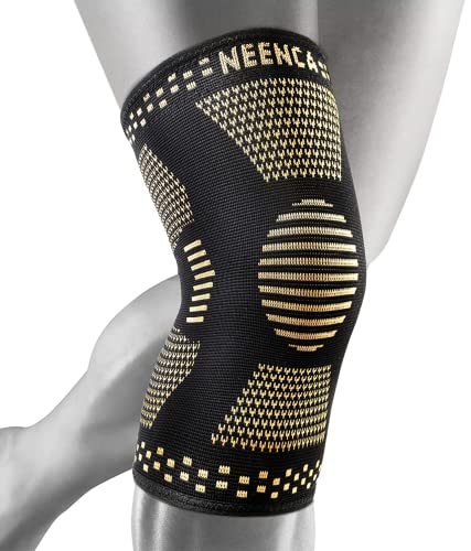 NEENCA Kupfer-Kniebandagen für Knieschmerzen bei Frauen und Männern – 2er-Pack Kupfer-Kniebandagen-Set, Knie-Kompressionsmanschette mit mit Kupferionen von NEENCA