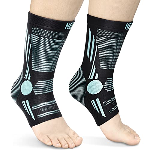 NEENCA Professionelle Knöchelbandage, Kompressions-Fußbandage (Paar), Sprunggelenkbandage für Stabilität. Knöchelstütze für Achillessehnenentzündung,Plantarfasziitis,Gelenkschmerzen,Fersensporn, Sport von NEENCA