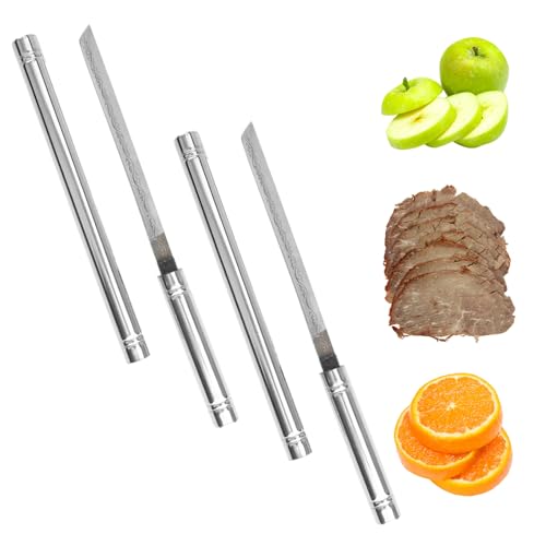 NEERIX 2 pcs Mehrzweck-Tragbares Obstmesser mit Scheide,Multifunktionales Obstmesser für den Außenbereich mit Hülle,Tragbar Messerstock Obstmesser für Outdoor mit Abdeckung, Perfekt für Küche Camping von NEERIX