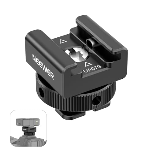 NEEWER Kaltschuh Adapter, Kompatibel mit DJI Mikrofon 2 Rode Wireless GO II Hollyland Saramonic NEEWER Wireless Mini Mikrofon, Anti Interferenz Offset Kontakt Design für Speedlite Flash, UA079 von NEEWER