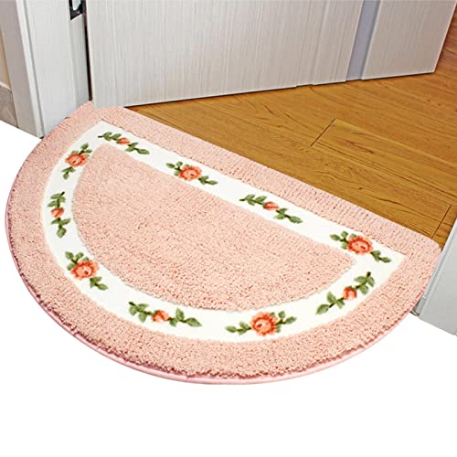 NEFLUM Badezimmerteppich mit Blumenmuster, schöne Rosenblüte, rutschfeste Fußmatte, Küchenmatte, weicher Badezimmerteppich, rosa Blumen-Teppich für Wohnzimmer, Schlafzimmer, Heimdekoration von NEFLUM