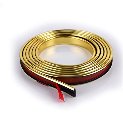 NEFSO 4 m U-Profil-Kantenleiste, PVC-Leiste, Flexible Selbstklebende U-Leiste, für Schrank, Sperrholz, Tisch, Kantenschutz (Color : Gold, Size : 12mm) (Gold 9mm) von NEFSO