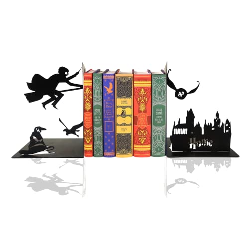 NEFSO Dekorative Buchstützen für Bücherregal, schwarzer magischer Buchstopper, einzigartige Geschenke für Familie, Freunde, Kinder, Arbeitszimmer, Heimbüro-Dekor (NEFSO220723-1) von NEFSO