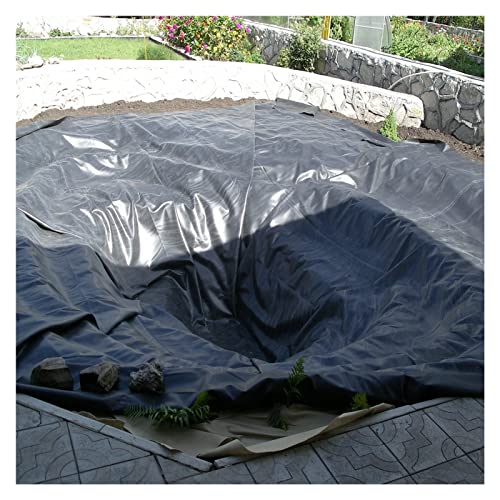 NEFSO Kunststoff-Teichfolie Faltbare und undurchlässige Teichumrandung, geeignet für kleine Teiche und Fischteiche HDPE-Teichfolie (Color : Black, Size : 1x6m) (Black 2x10m) von NEFSO