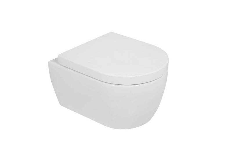 NEG Tiefspül-WC NEG Kompakt Hänge-WC Uno99K (48,5 x 36 cm) inkl. S, Wandmontage, Geschlossener Spülrand von NEG