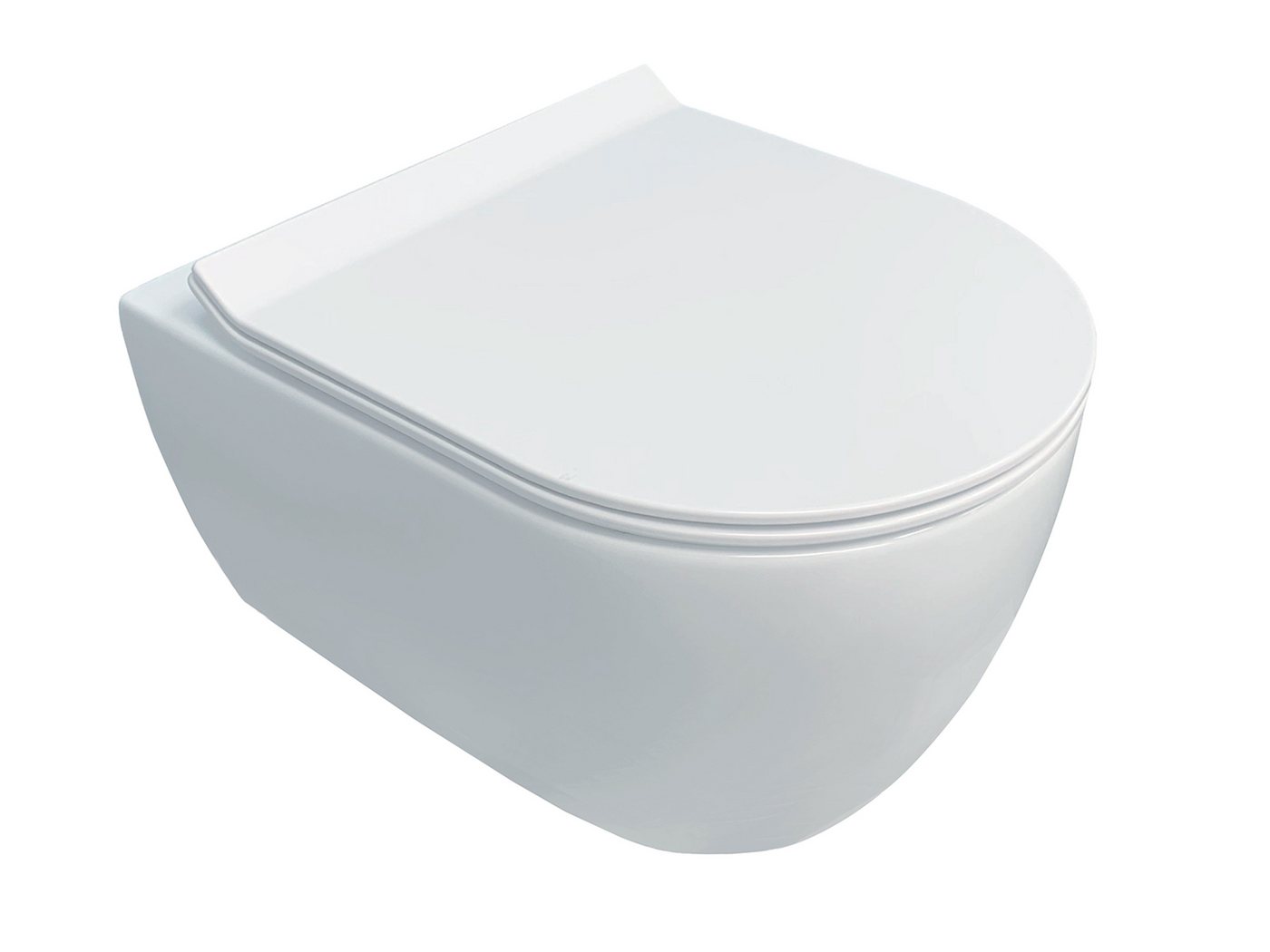 NEG Tiefspül-WC NEG Kompakt Hänge-WC Uno99K - Slimline, Wandmontage, Geschlossener Spülrand von NEG