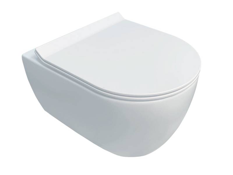 NEG Tiefspül-WC NEG Kompakt Hänge-WC Uno99K - Slimline, Wandmontage, Geschlossener Spülrand von NEG