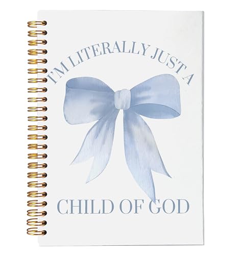 NEGIGA Coquette Blue Bow Christian Notebook Journal, I'm Literally Just a Child of God Bible Journaling, Christian Gifts for Women, Religious Notebooks, Spiral Notebook 5.5x8.3 von NEGIGA