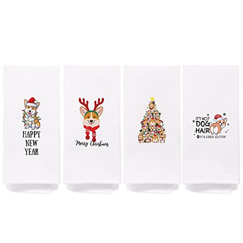 NEGIGA Geschirrtücher und Geschirrtücher, Weihnachtsmotiv, Weihnachtsmotiv, Weihnachtsmotiv, dekorativ, Geschirr- und Badetücher für Küche, Bad, Hundeliebhaber, 61 x 40 cm, 4 Stück NEGIGA Geschirrtücher und Geschirrtücher, Weihnachtsmotiv, Weihnachtsmotiv, Weihnachtsmotiv, dekorativ, Geschirr- und Badetücher für Küche, Bad, Hundeliebhaber, 61 x 40 cm, 4 Stück von NEGIGA